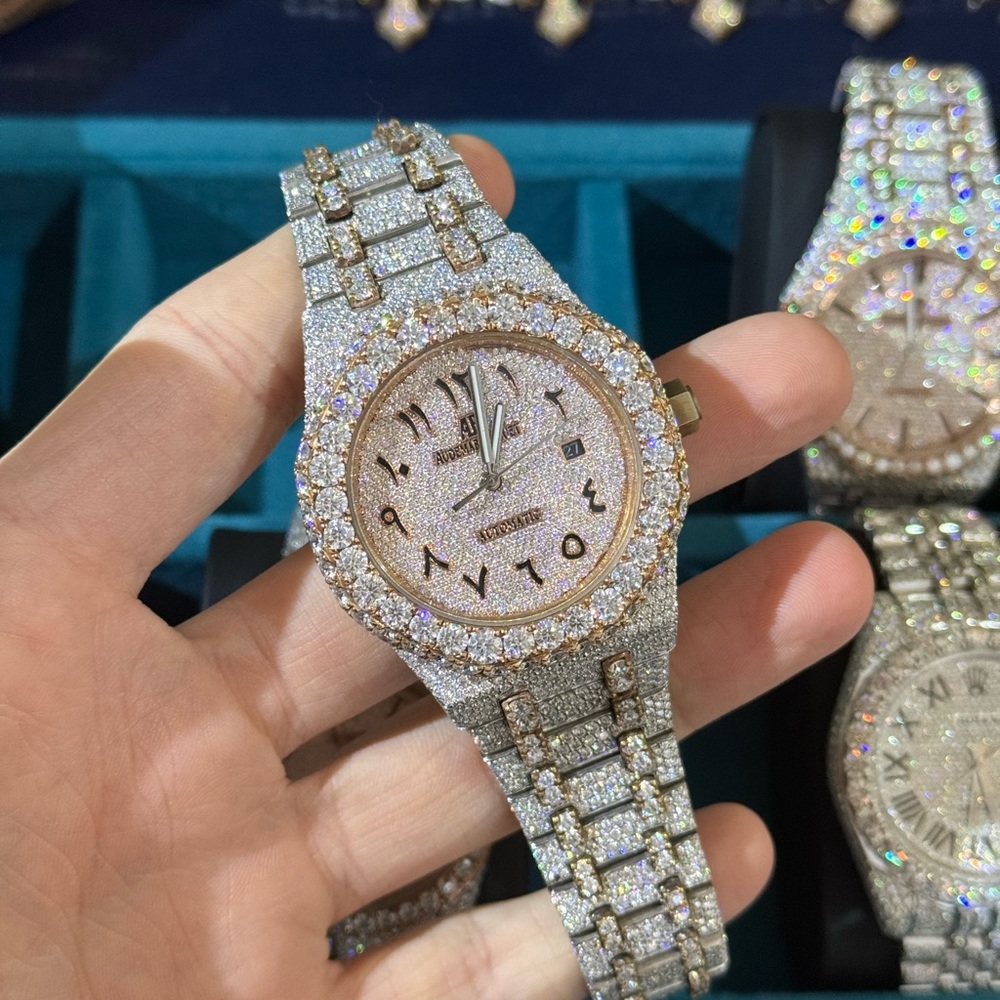 Audemars Piguet 41MM Two tone rose gold Moissanite Diamonds Bustdown